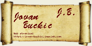 Jovan Buckić vizit kartica